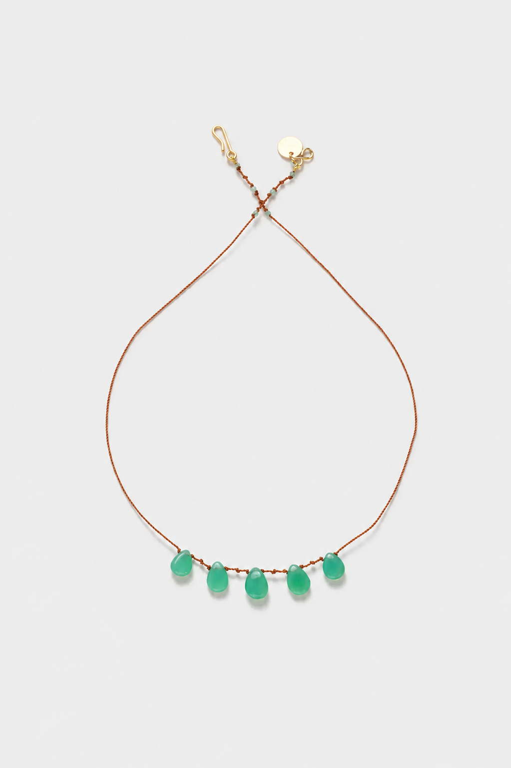 5-Drop Necklace, Chrysoprase