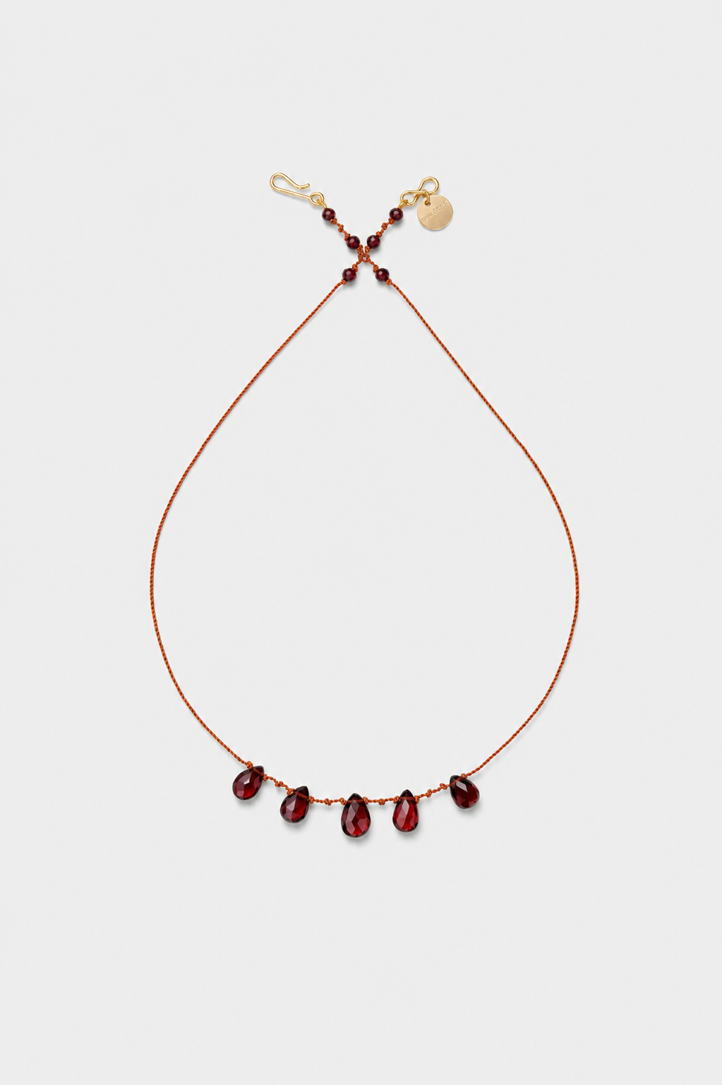 5-Drop Necklace, Garnet