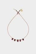 5-Drop Necklace, Garnet