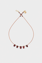 5-Drop Necklace, Garnet