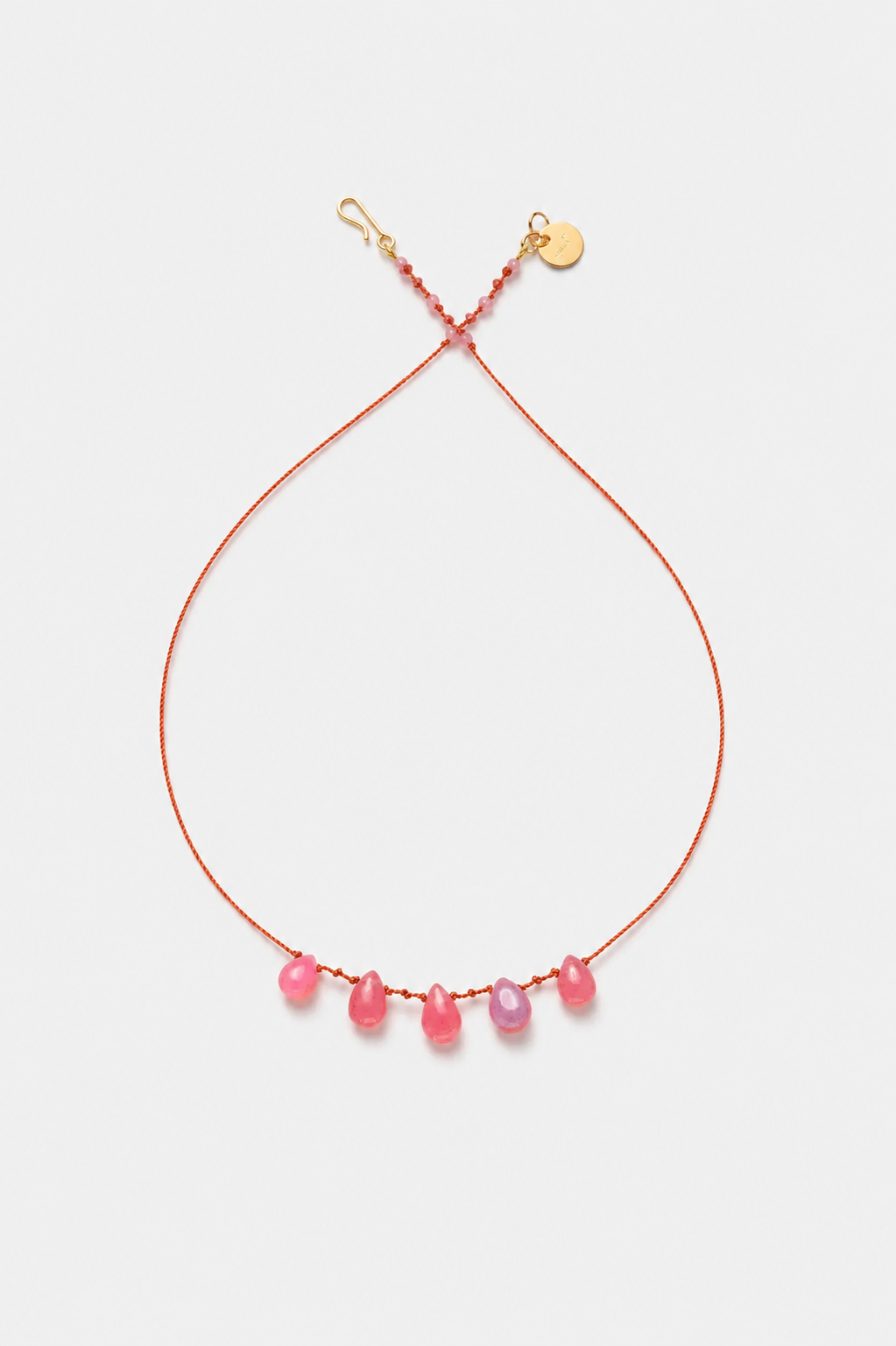 5-Drop Necklace, Rhodochrosite
