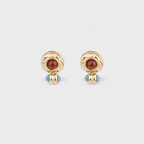 Amarante Mini Stud Earrings, Carnelian