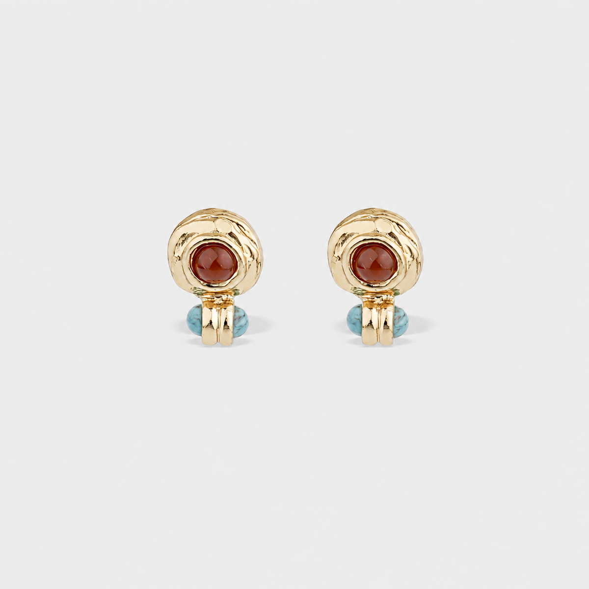 Amarante Mini Stud Earrings, Carnelian