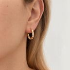 Positano Mini Hoop Earrings, Ivory