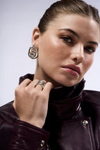 Amina Earrings, Silver