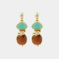 Sirena Earrings, Green Aventurine & Brown Calcite