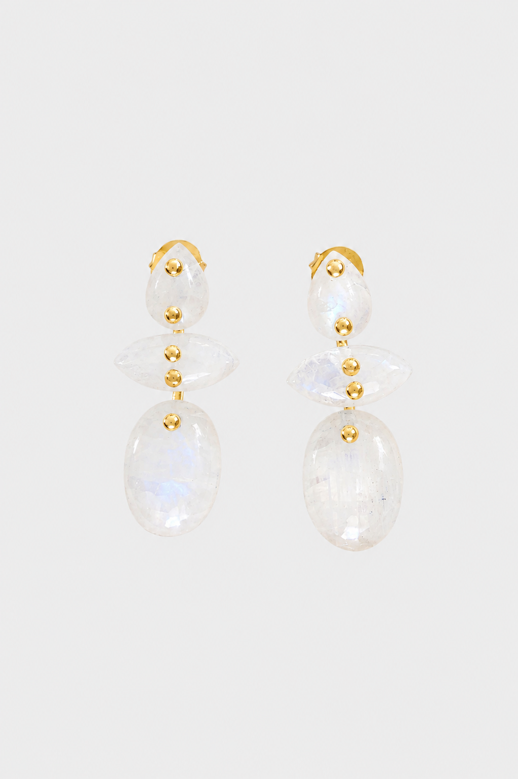 Avalon Earrings, White Moonstone