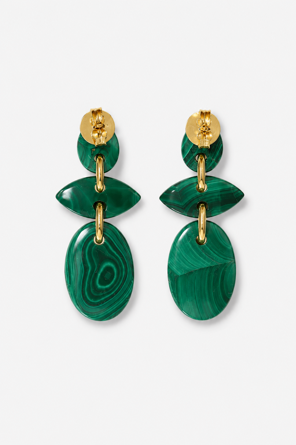 Avalon Earrings, Malachite