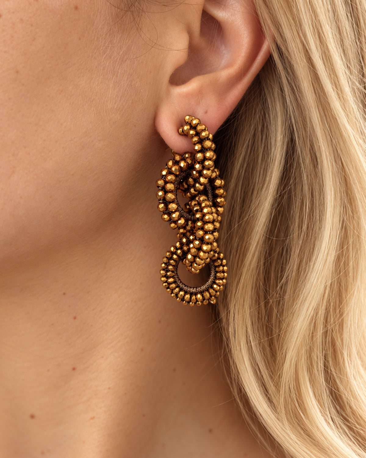 Jazmin Earrings, Dark Gold