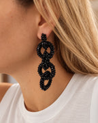 Tulip Long Earrings, Black