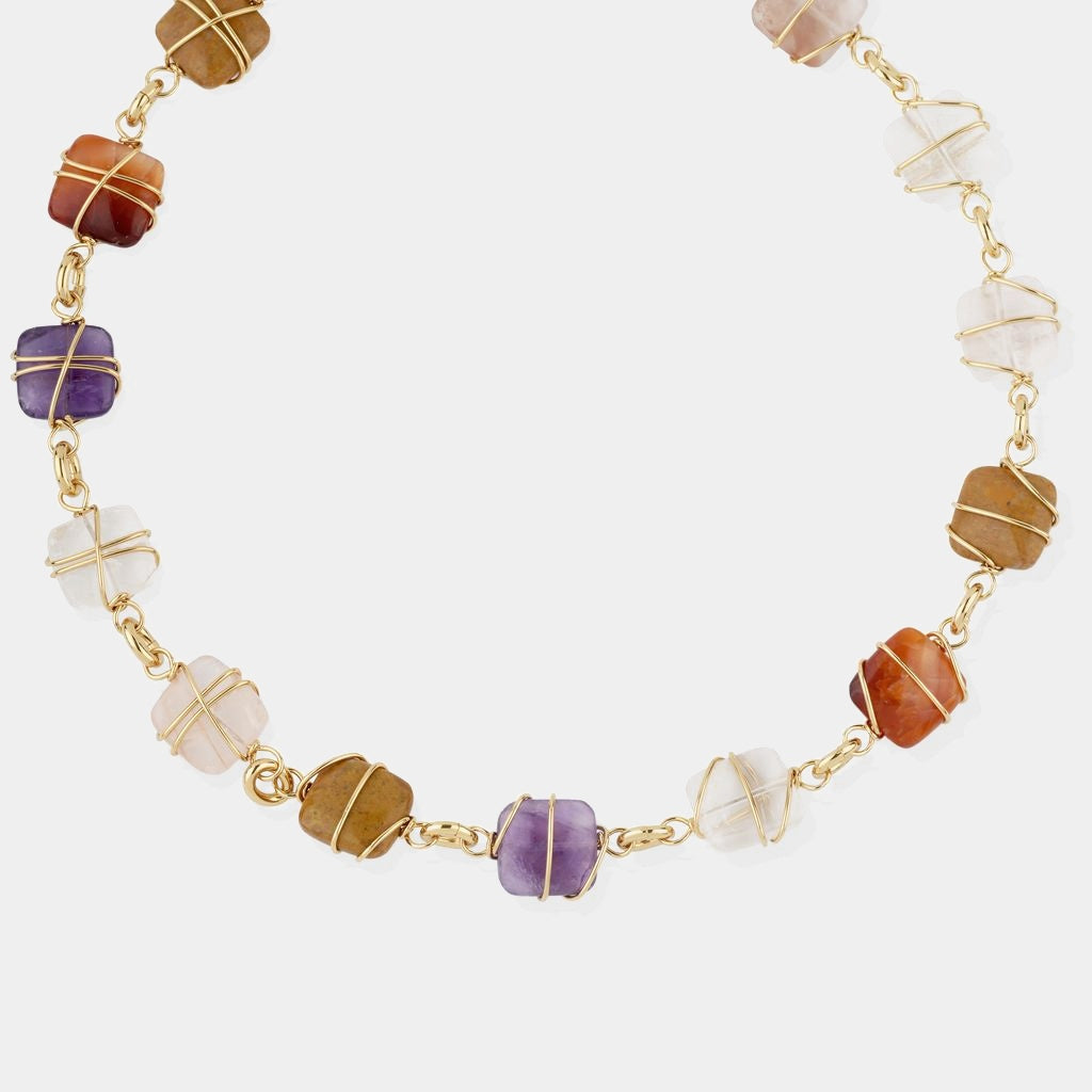 Rainbow Square Multi Necklace