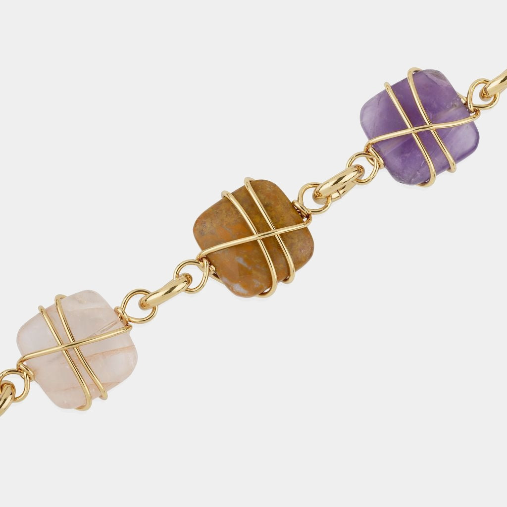 Rainbow Square Multi Necklace
