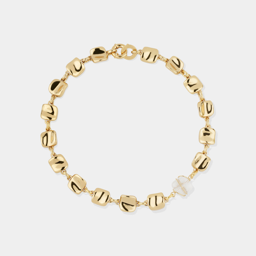Rainbow Square Necklace, Rock Crystal