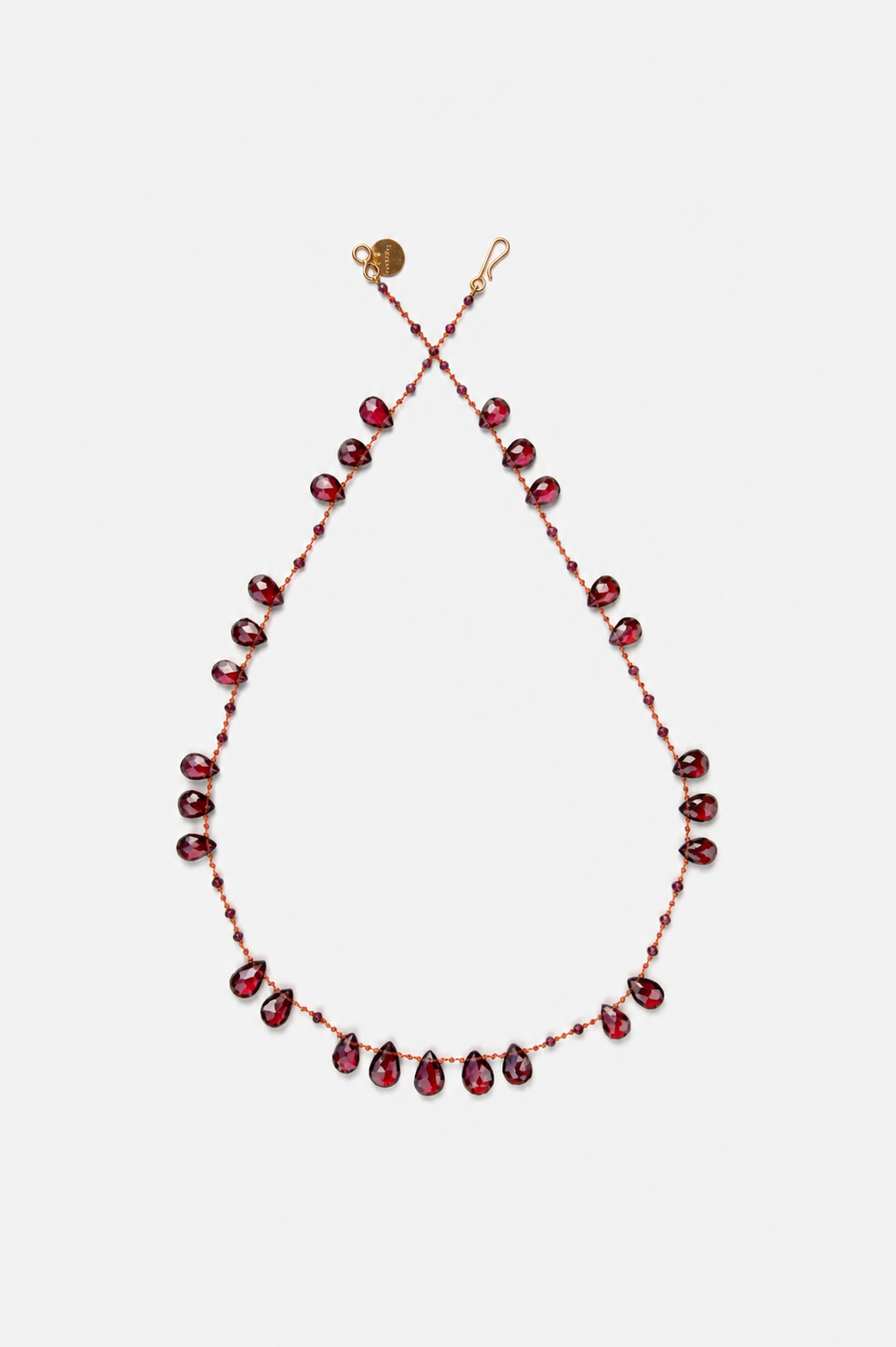Offset Necklace, Garnet