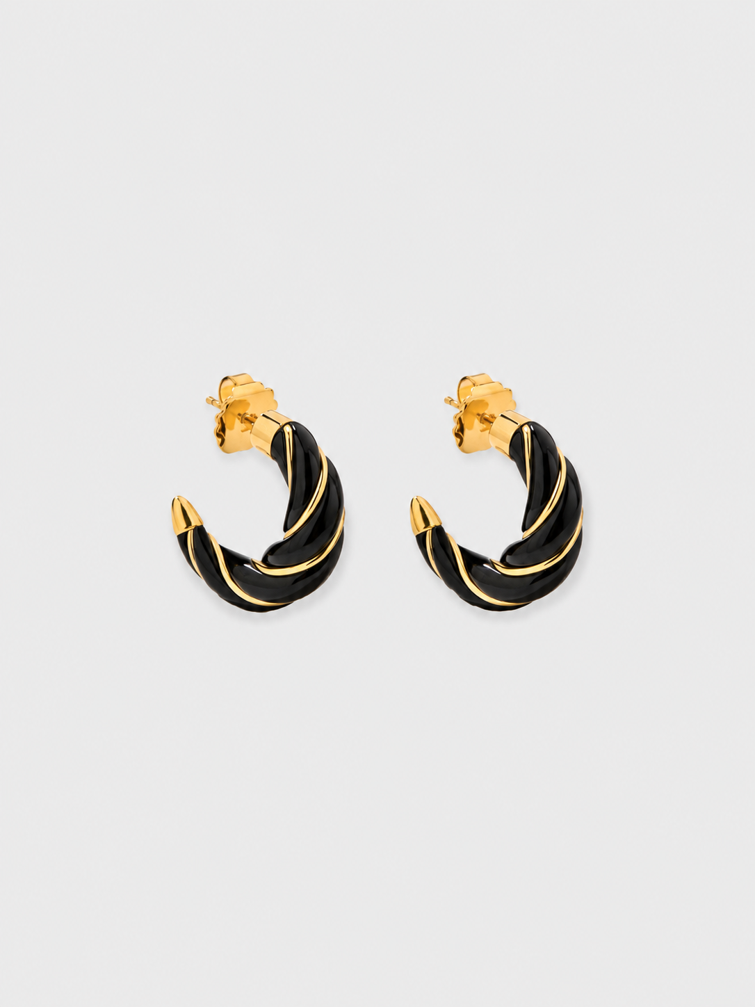 Diana Twisted Mini Earrings, Black