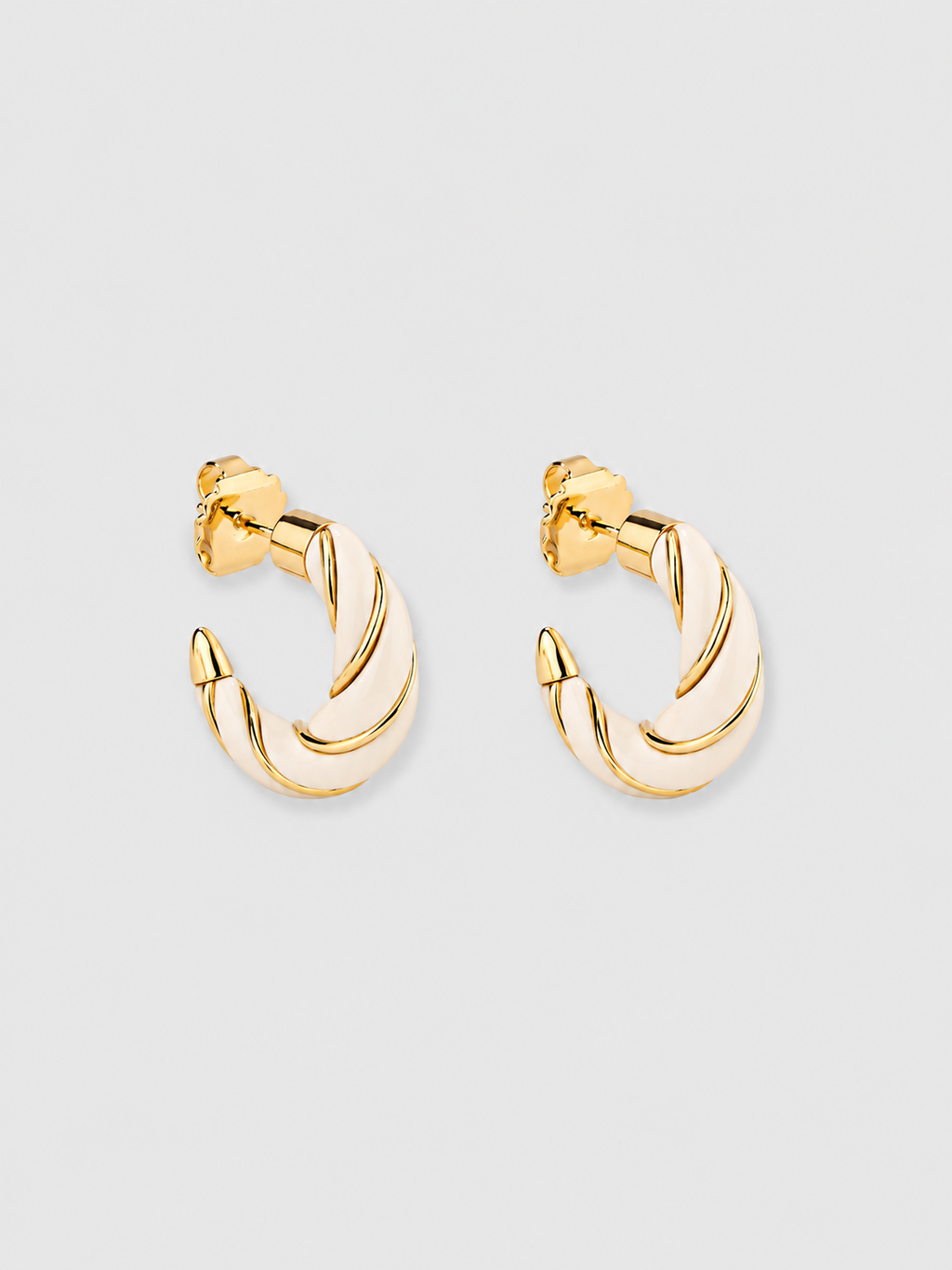 Diana Twisted Mini Earrings, Ivory