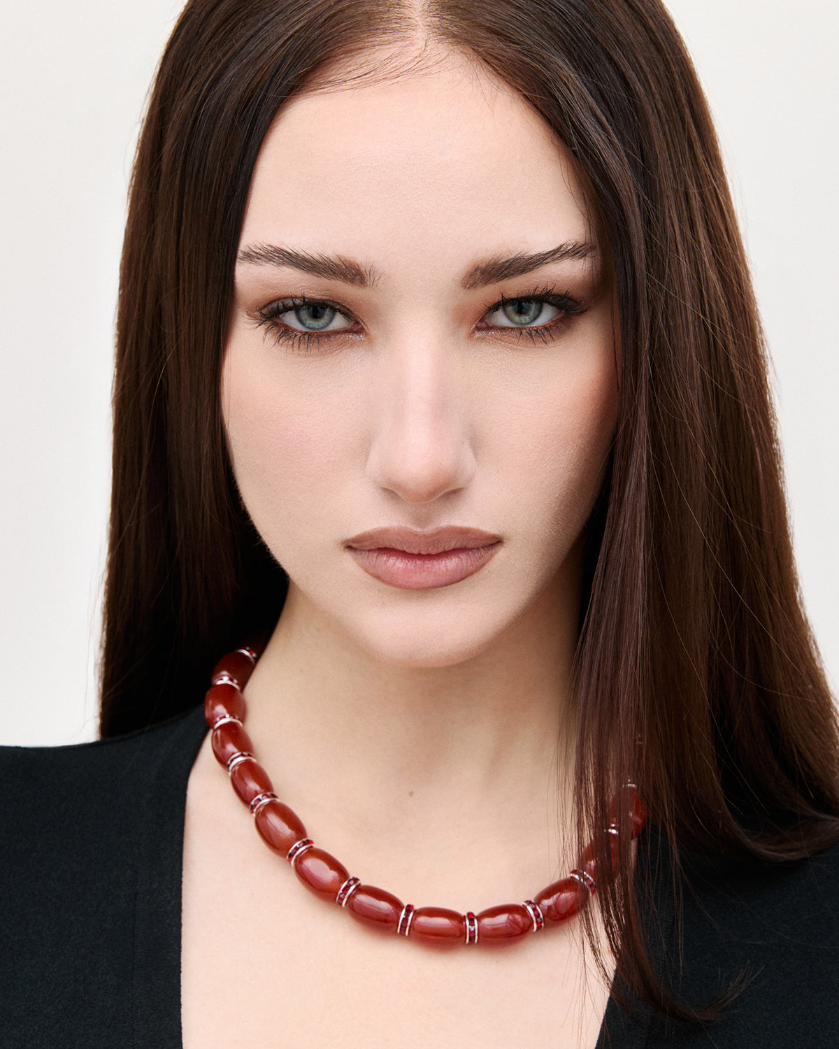 Donna Necklace, Red Jasper