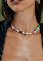 Enamel Pearl Necklace