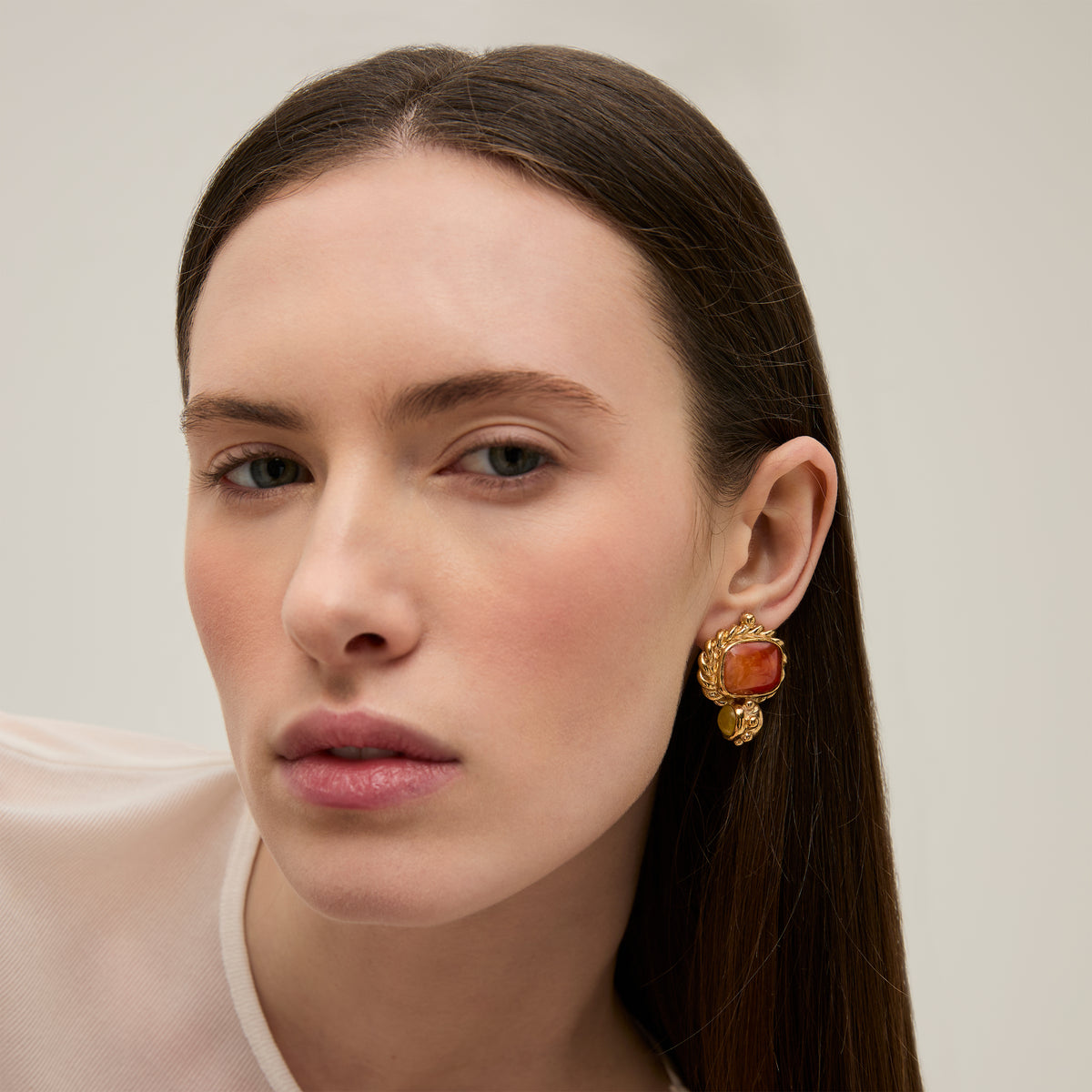 Amarante Earrings, Carnelian
