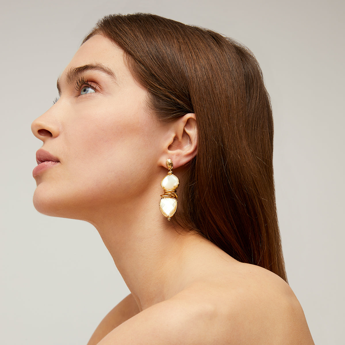 Sirena Earrings, White Mother-of-Pearl