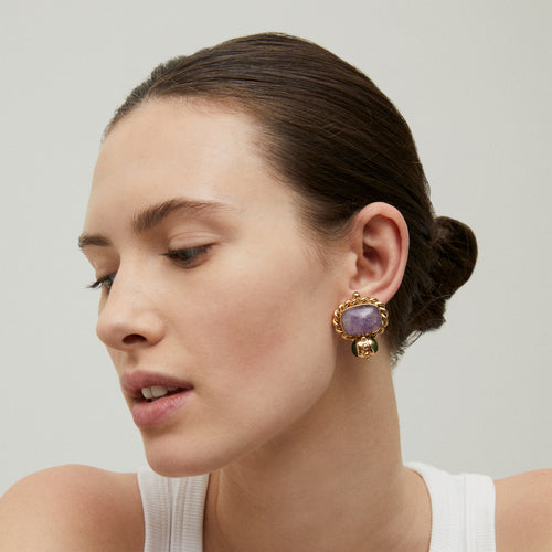 Amarante Earrings, Amethyst