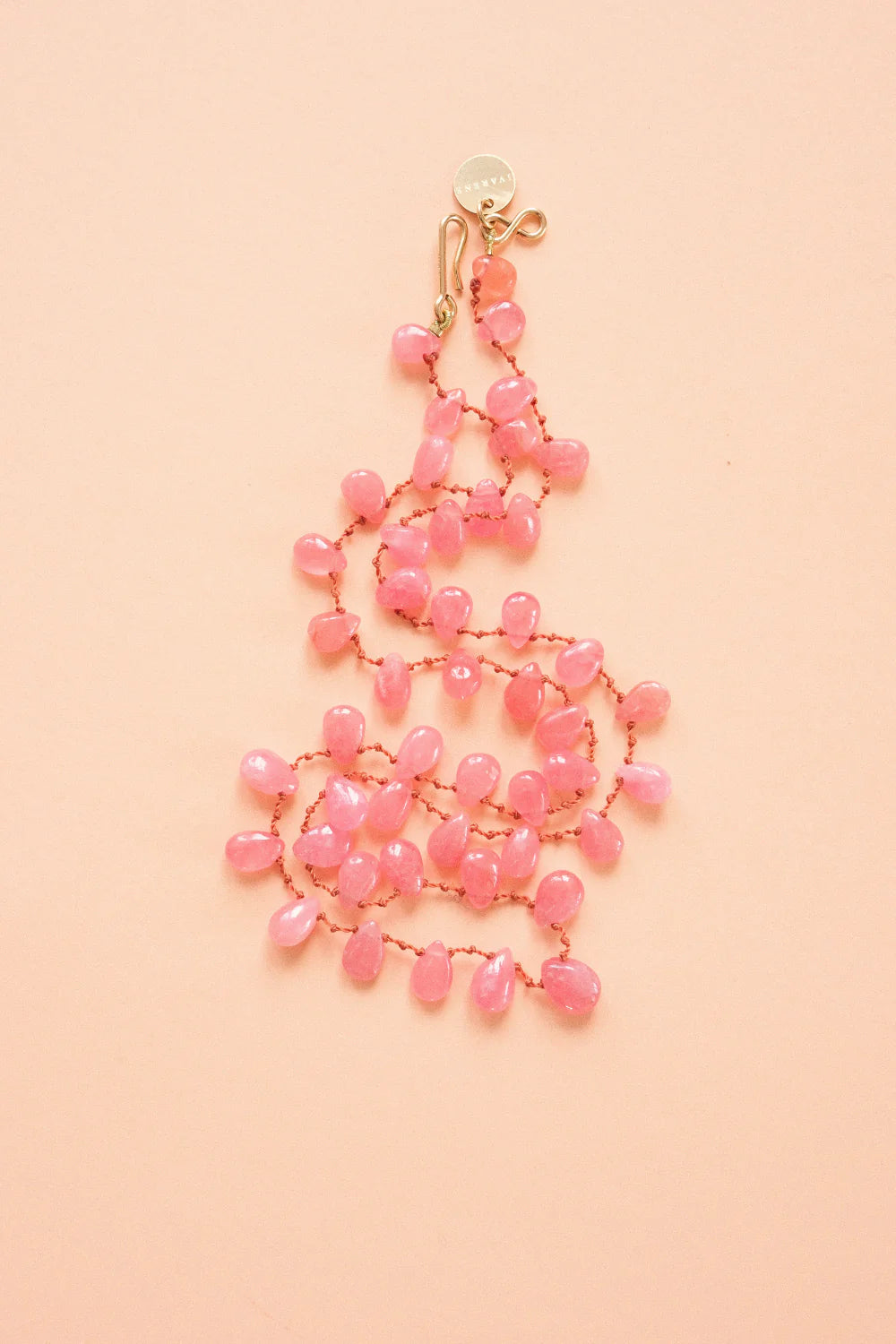 CHEREMOYA DB NECKLACE , RHODOCHROSITE