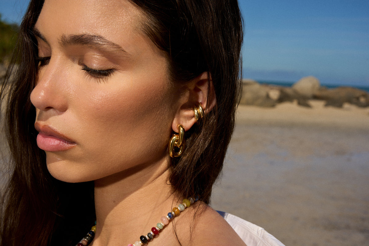 Mini Kylie Earrings, Gold