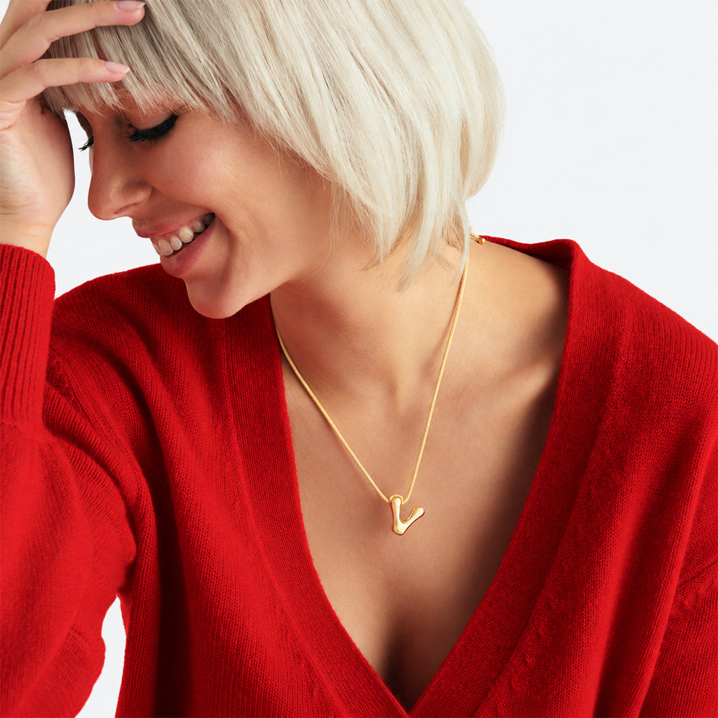 Joy Necklace,  Letter V