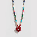 Large Love Necklace, Red Agate