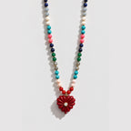 Large Love Necklace, Red Agate