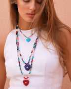 Large Love Necklace, Lapis Blue