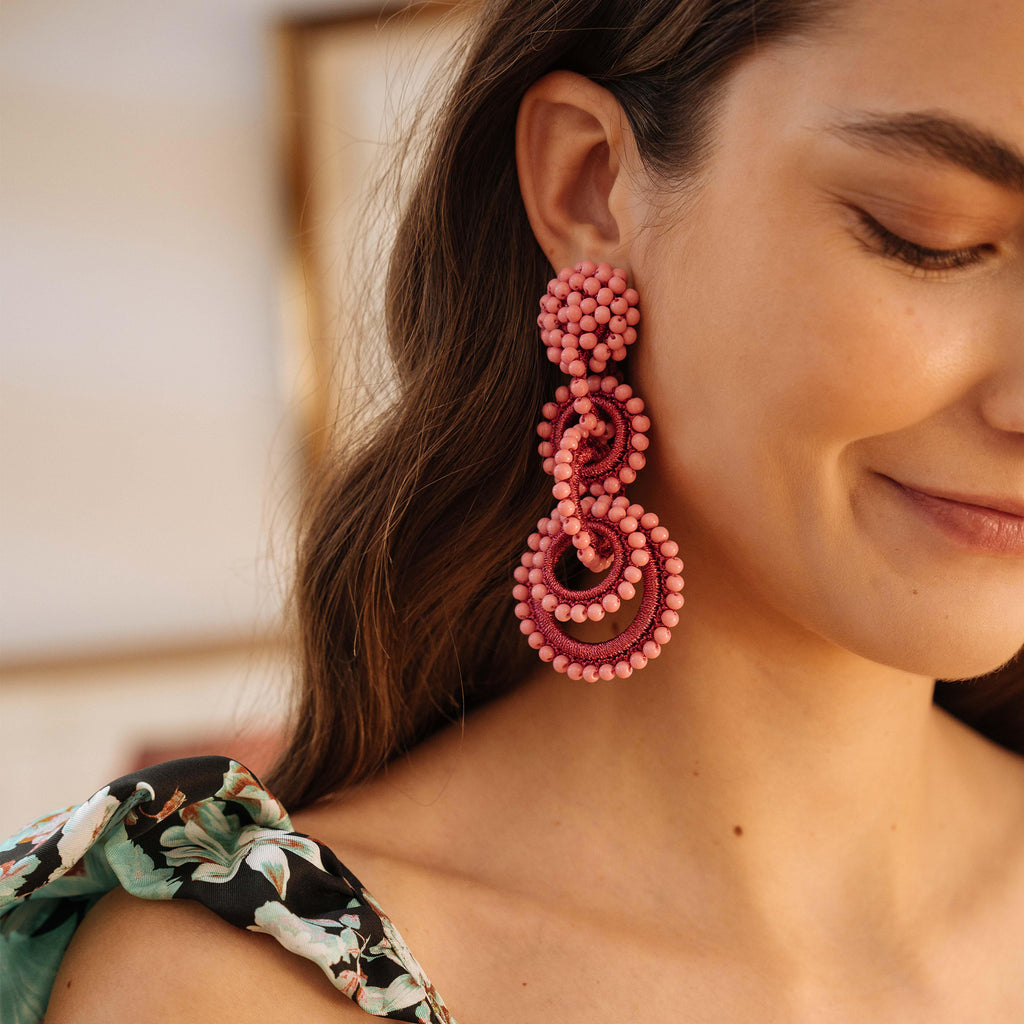 Long Sundrop Earrings, Pink
