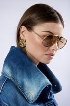 Amina Earrings, Gold