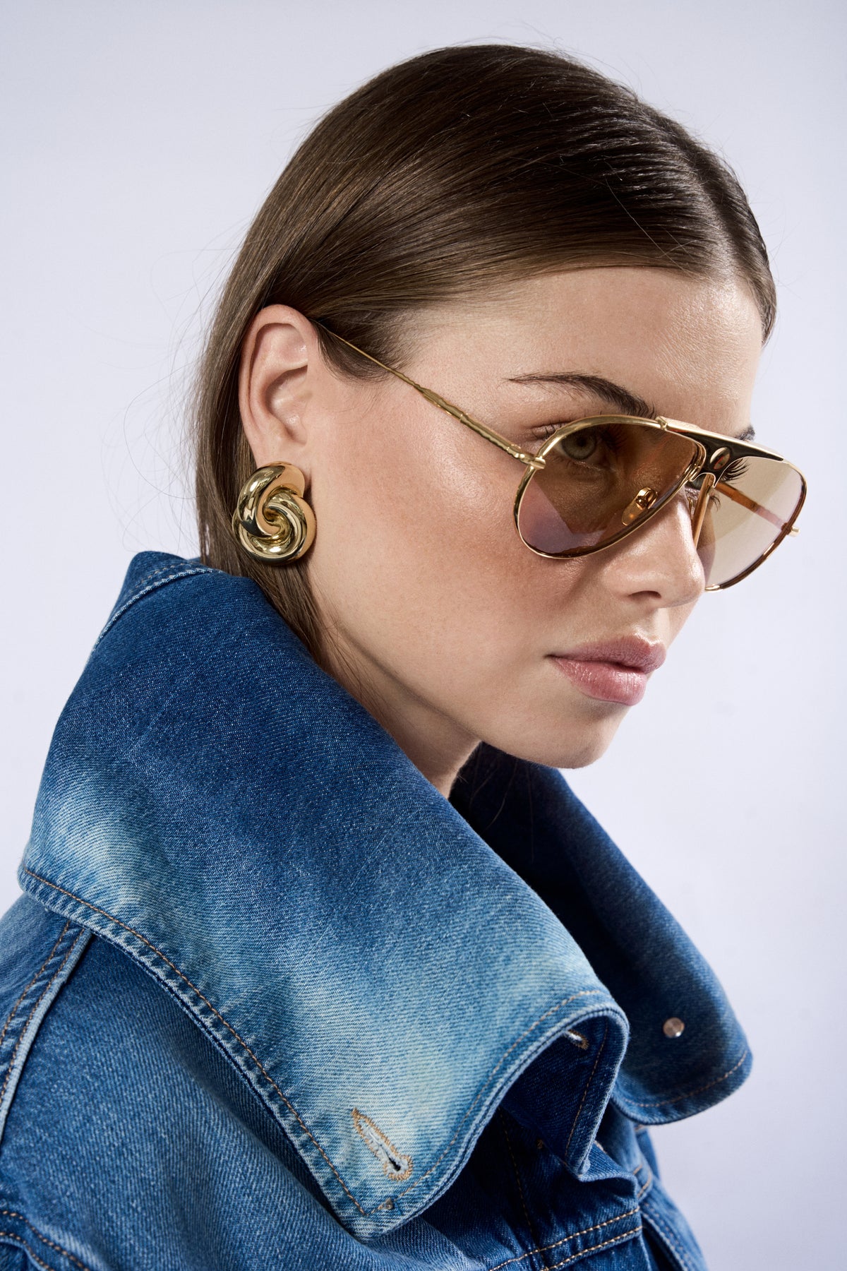 Amina Earrings, Gold