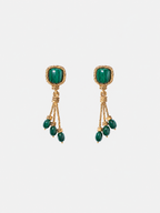 Miki Earrings, Malachite