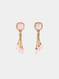 Miki Earrings, Pink Quartz