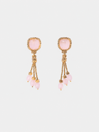 Miki Earrings, Pink Quartz