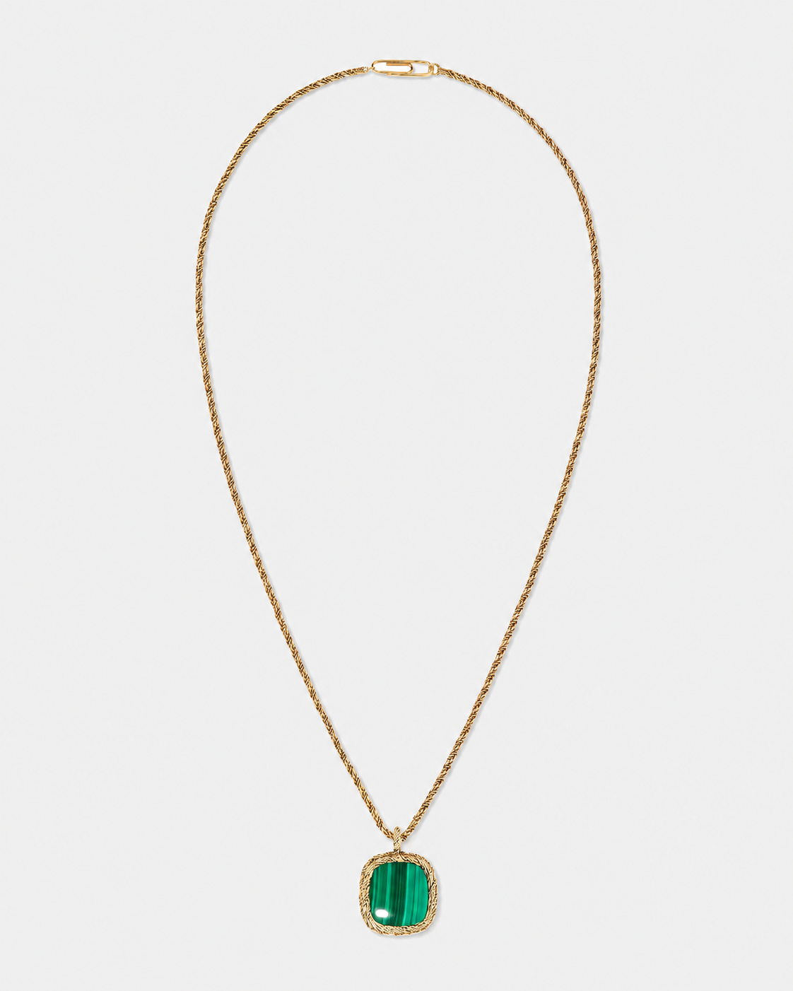 Miki Long Necklace, Malachite