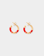Positano Mini Hoop Earrings, Coral