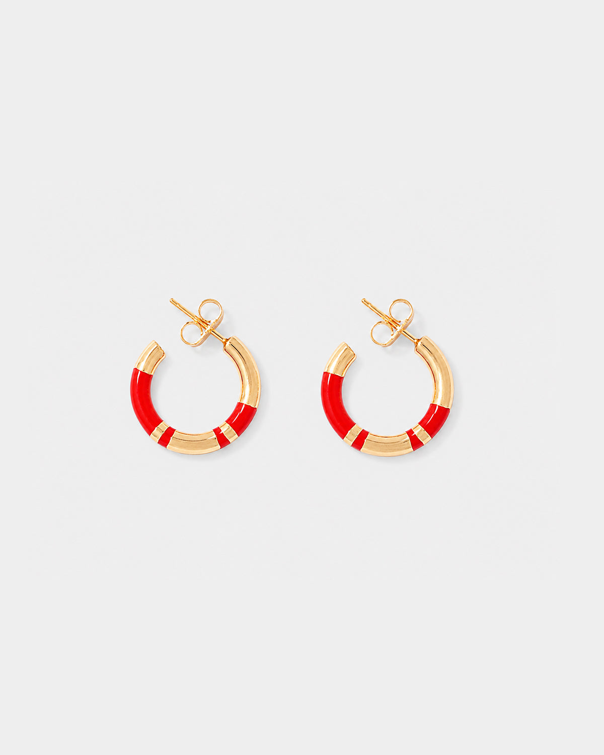 Positano Mini Hoop Earrings, Coral