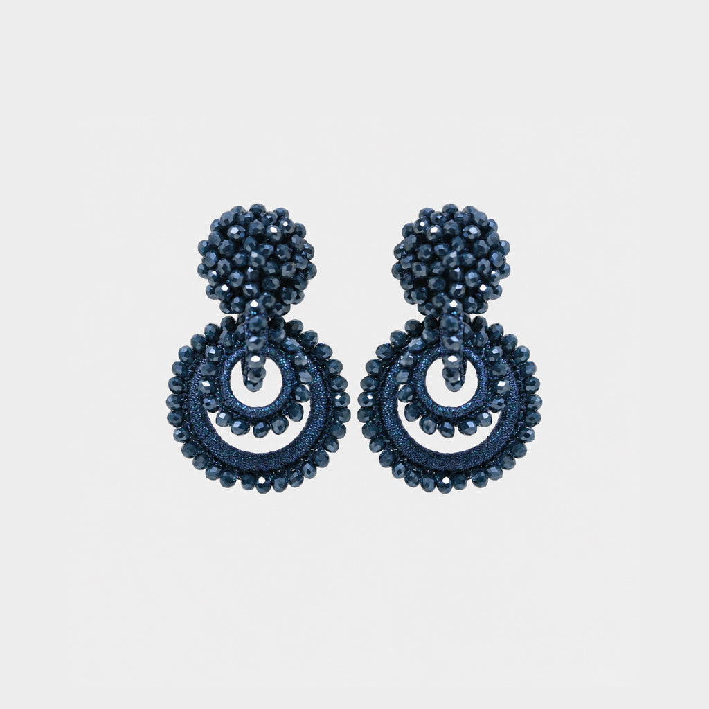 Mini Sundrop Earrings, Navy