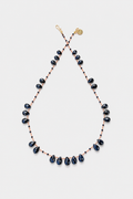 Offset Necklace, Black Spinel