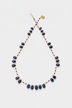 Offset Necklace, Black Spinel