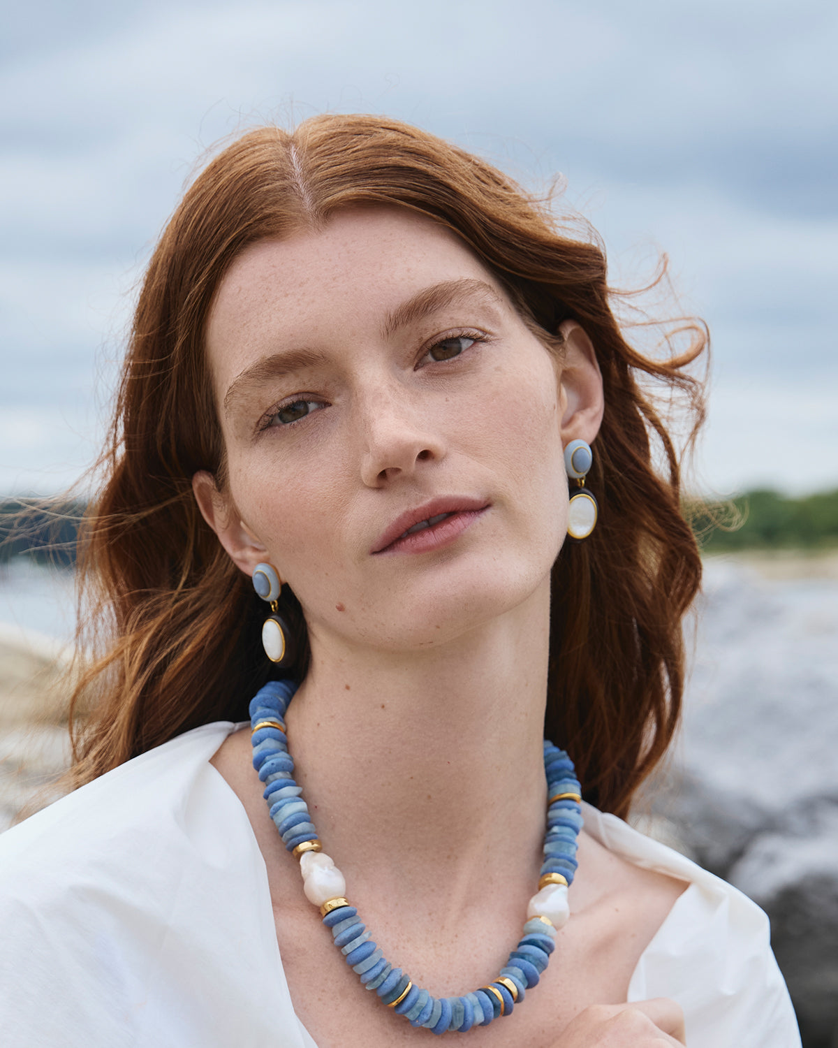 Papaya Earrings, Pearl