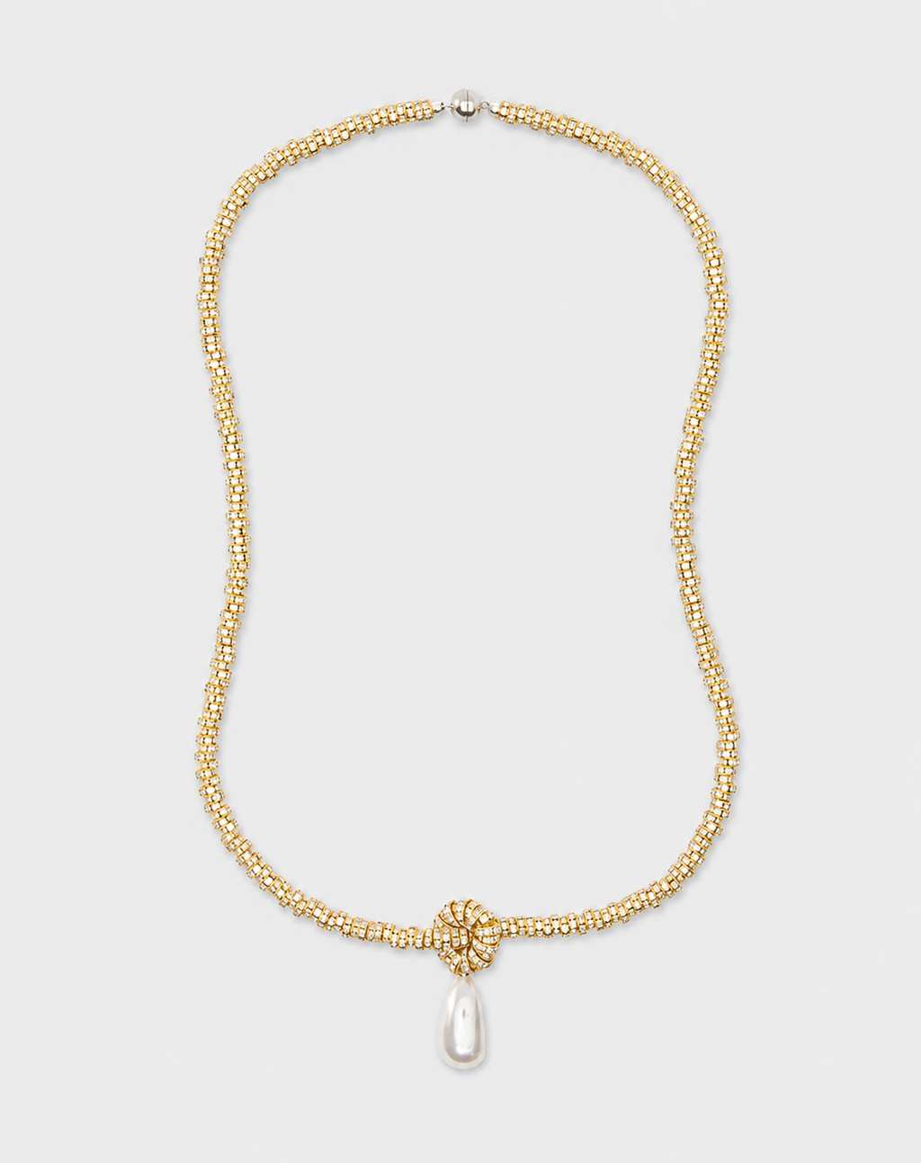 Pearl Drop Linea Necklace, Gold