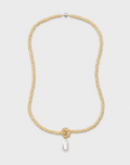 Pearl Drop Linea Necklace, Gold