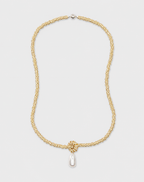 Pearl Drop Linea Necklace, Gold