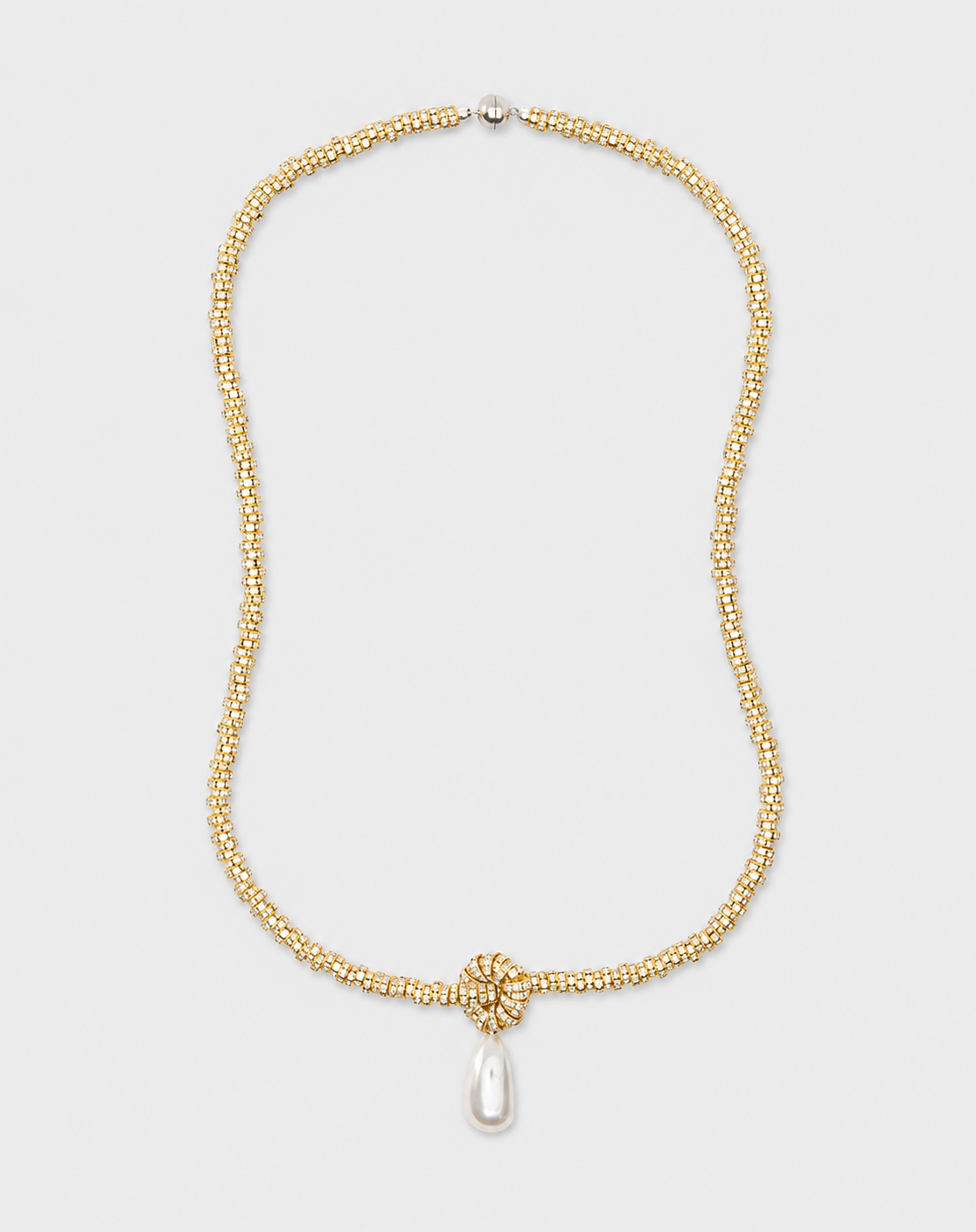 Pearl Drop Linea Necklace, Gold