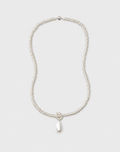 Pearl Drop Linea Necklace, Silver