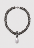 Pearl Drop Necklace, Black